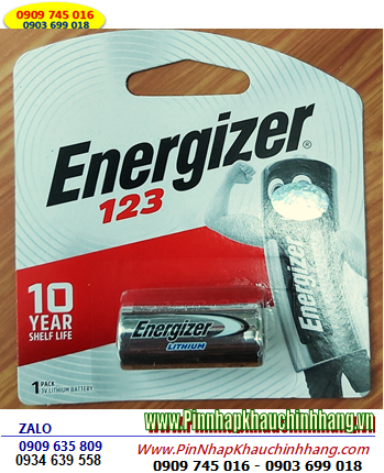 Energizer CR123A, Pin 3v lithium Energizer CR123A chính hãng (Loại Vỉ 1viên)